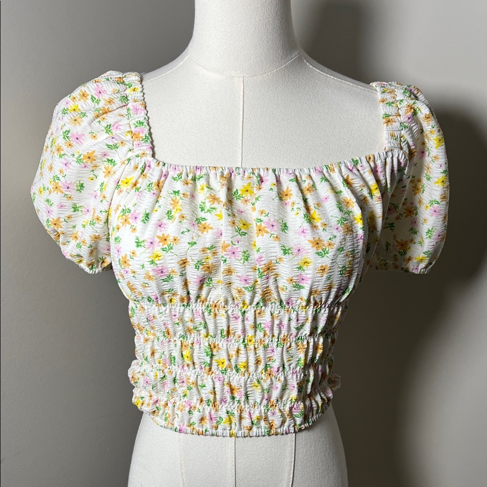 Elodie Floral Smocked Puff Sleeve Blouse